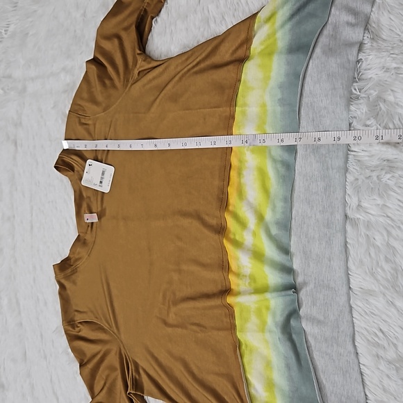 Free People Movement Tempo Printed Long-Sleeve Tee Khaki Combo - Picture 6 of 9